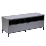 Nelson TV Cabinet Small In Matt Charcoal Grey And Black