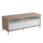 Nelson Wooden TV Cabinet Small In White And Light Oak