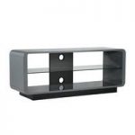 Lucia LCD TV Stand Medium In High Gloss Grey With Glass Shelf