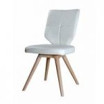 Peora Dining Chair In White Faux Leather In A Pair