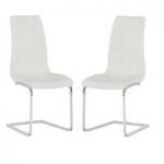 Torres Dining Chair In White Faux Leather in A Pair