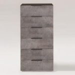 Clovis 6 Drawers Chests In Lave Carcase With Concrete Fronts