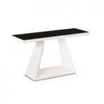 Teslin Glass Console Table In Black And White Gloss
