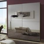 Quest Mirrored Sliding Wardrobe Small In Walnut With 2 Doors