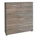 Sourin Chest of Drawers Wide In Montana Oak With 7 Drawers