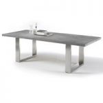 Savona Extra Large Dining Table In Grey And Stainless Steel Legs