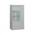 Merida Display Cabinet In White Lacquer With 1 Door And LEDs