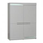 Merida Storage Cabinet In White Lacquer With 4 Doors And LEDs
