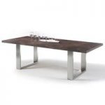 Savona Dining Table Large In Rust With Stainless Steel Legs