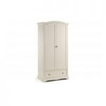 La Monte Wardrobe In Smooth Stone White With 2 Door And 1 Drawer