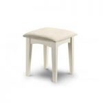 La Monte Stool In Silky Smooth Stone White With Padded Seat