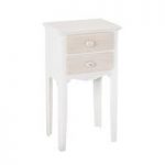 Julian Bedside Table In Solid Pine With 2 Drawers