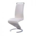 Summer Z Shape Dining Chair In Cream PU Leather With Chrome Base