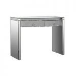 Bozen Curved Dressing Table In Mirror Glass With 2 Drawers