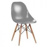Osborne Modern Dining Chair In Grey ABS With Wooden Legs