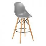 Windsor Bar Chair In Grey ABS With Wooden Legs