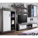 Essen Living Room Set 2 In Smoke Silver White Fronts With LED