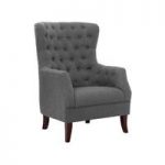 Hayward Arm Chair In Grey Linen With Birch Wood Legs