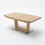 Cantania Wooden Extendable Dining Table Boat Shape In Wild Oak