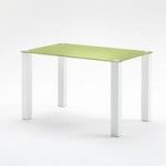 Hanna Small Dining Table Rectangular In Green Glass