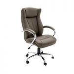 Epsom Home Office Chair In Cappuccino Faux Leather With Rollers