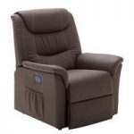 Beacon Recliner Chair In Brown Faux Leather