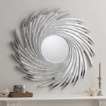 Ealham Whirlwind Wall Mirror In High Gloss Silver