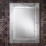 Bradford Mosaic Rectangle Wall Mirror In All Glass Silver Frame