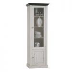 Monika Display Unit In White Wash Solid Pine With 2 Doors