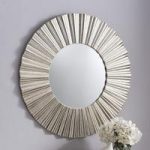 Carden Wall Mirror Round In Silver With Radial Design