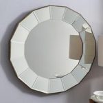Lindsey Wall Mirror Round In Warm Bronze With Bevelled Glass