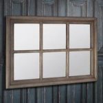 Winster Wall Mirror Rectangular In Weathered With Window Design