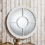 Somford Wall Mirror Round In White With Window Design