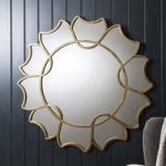 Severn Modern Wall Mirror Round In Metal Gold Framed