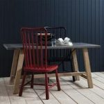 Nilsson Dining Table Small In Concrete Top With Wooden Legs
