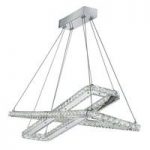 Sylvia Ceiling Pendant Rectangle In Chrome And Crystals Glass