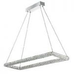 Belton Ceiling Pendant Rectangle Frame In Chrome And Crystal