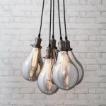 Hamton Cluster Ceiling Light In Grey Glass With Filament Bulbs