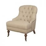 Winton Bedroom Chair In Beige Fabric With Curved Legs