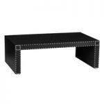 Aurich Coffee Table In Black Leather Effect With Stud Details