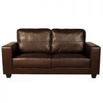 Queensland 3 Seater Sofa In Brown Faux Leather