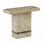 Aviator Marble Console Table Rectangular In Cream And Cappuccino