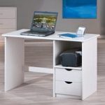 Croma Wooden Computer Desk In White With 2 Drawers