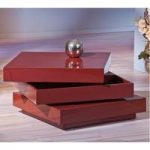Triomo Storage Coffee Table With Rotation In Marsala High Gloss