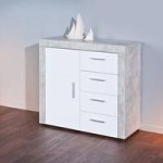 Croagh Sideboard In Light Grey And White With 4 Drawers