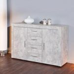 Croagh Sideboard In Light Grey With 2 Doors And 4 Drawers