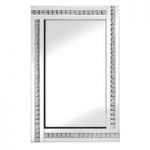 Daisy Wall Mirror In White With Acrylic Crystals DÃ©cor