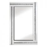 Daisy Wall Mirror Large In White With Acrylic Crystals DÃ©cor