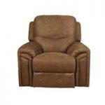 Medina Recliner Sofa Chair In Light Brown Leather Look Fabric