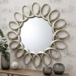 Alexia Swirling Wall Mirror Round In Silver Frame